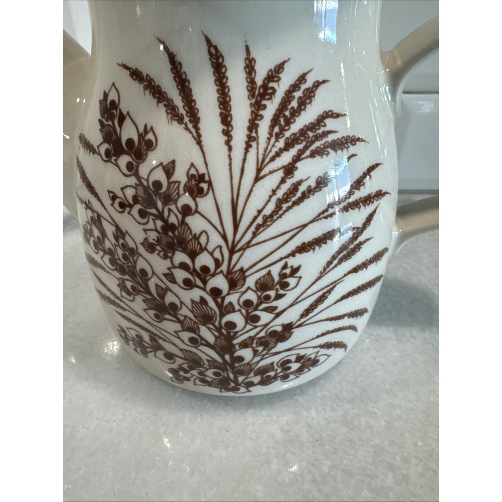 CP Colditz Tea Pot Porcelain German Democratic Republic Brown Wheat Rye MCM O08 - Picture 14 of 14